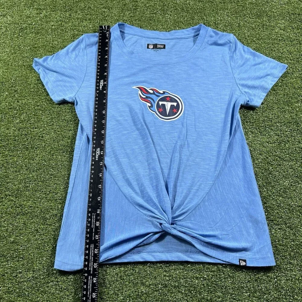 Tennessee Titans New Era Women's NWOT Blue Slub T-Shirt with Front Twist Knot M